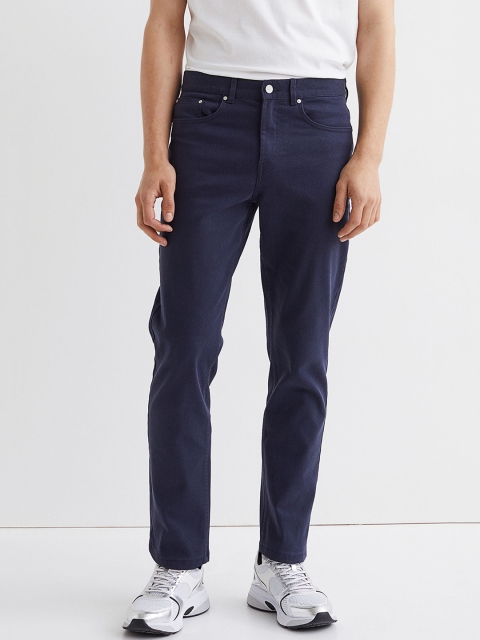 

H&M Men Blue Regular Fit Twill trousers