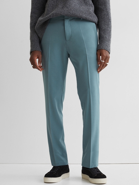 

H&M Men Slim Fit Trousers, Turquoise blue