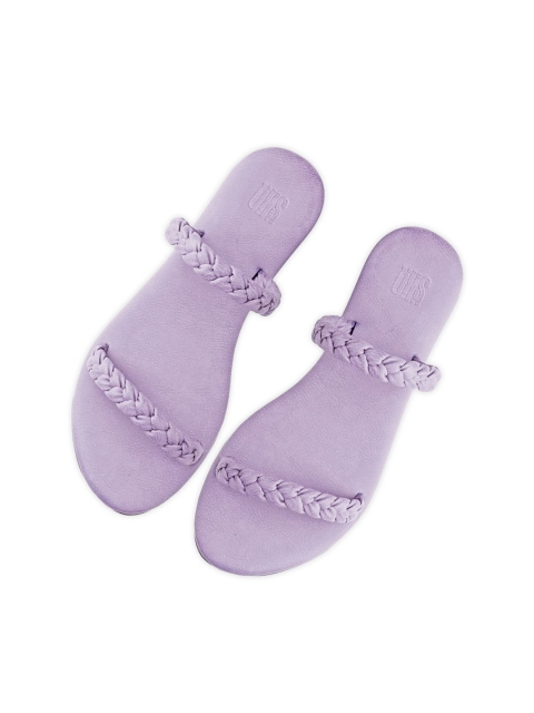 

SKO Women Lavender Braided Open Toe Flats