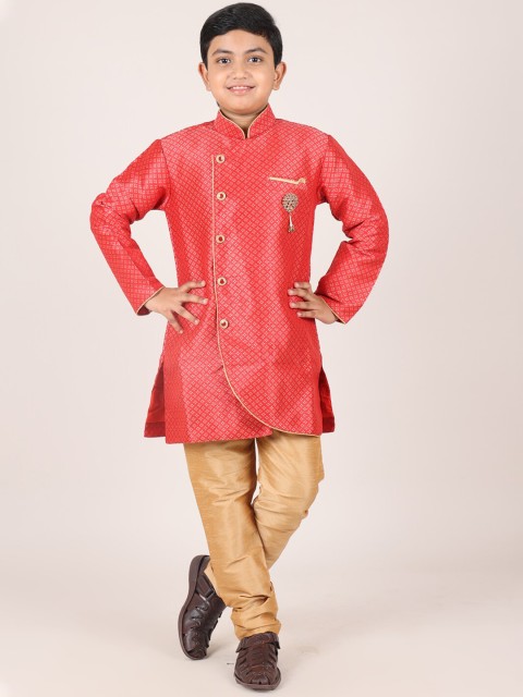 

Pothys Boys Red & Tan Sherwani