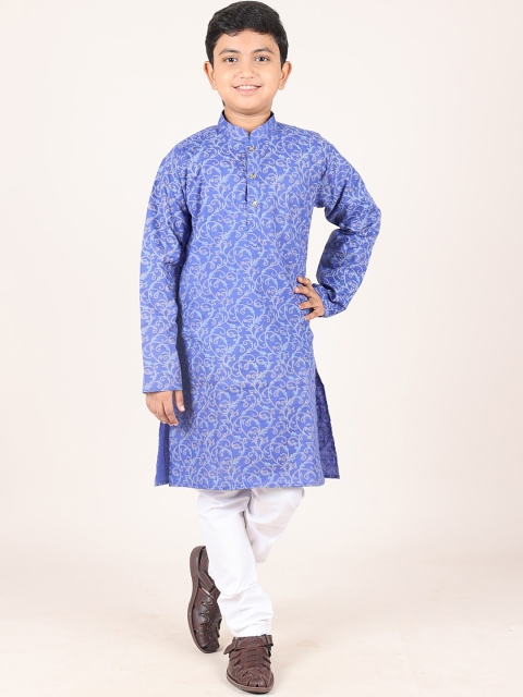 

Pothys Boys Blue Ethnic Motifs Printed Kurta with Churidar