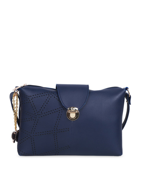 

Butterflies Blue Embellished PU Structured Sling Bag