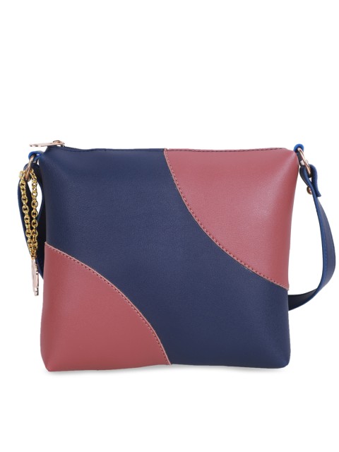 

Butterflies Blue Colourblocked PU Shopper Shoulder Bag with Applique