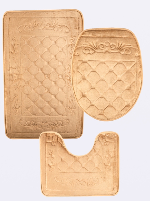 

MARKET99 Set of 3 Beige Acrylic Anti-Skid Bath Rugs