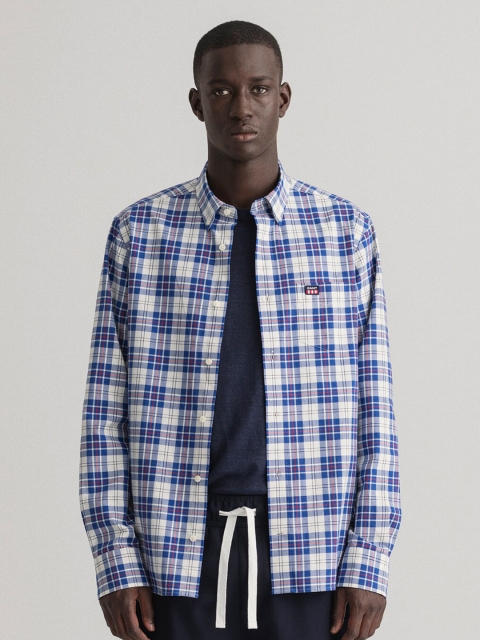 

GANT Men Blue Tartan Checks Checked Casual Shirt