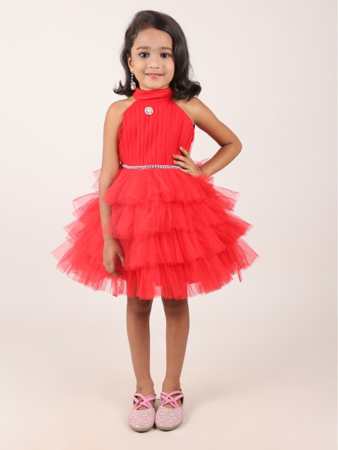 

Pothys Red Satin Dress