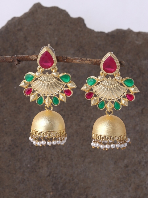 

Silvermerc Designs Silver-Toned Contemporary Jhumkas Earrings