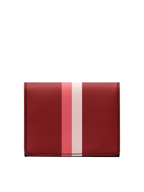 

DailyObjects Unisex Maroon & Pink Striped Two Fold Wallet
