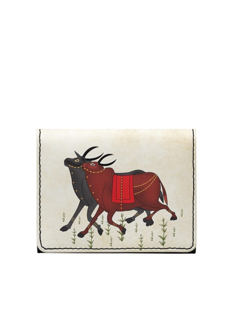 

DailyObjects Unisex Beige & Red Printed PU Two Fold Wallet