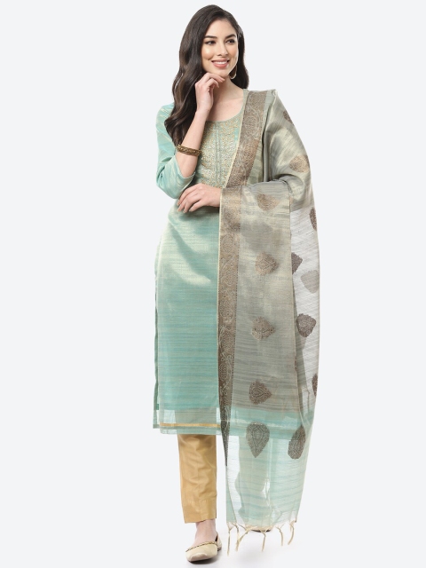 

Meena Bazaar Sea Green Embroidered Unstitched Dress Material