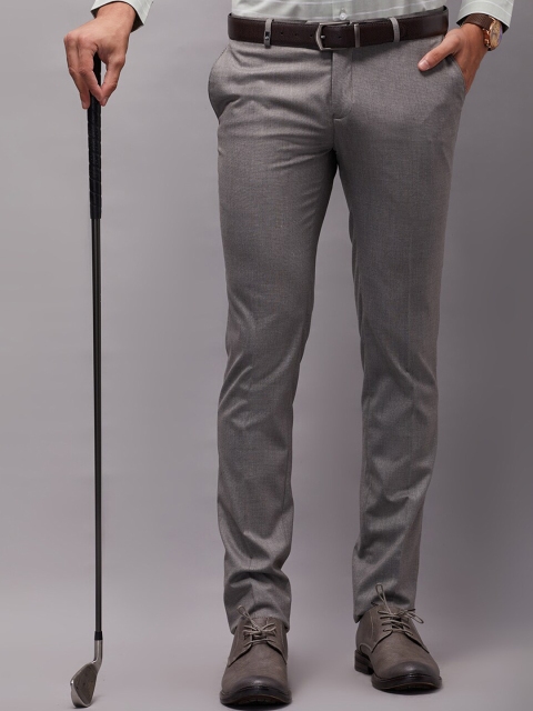 

Oxemberg Men Silver-Toned Slim Fit Trousers