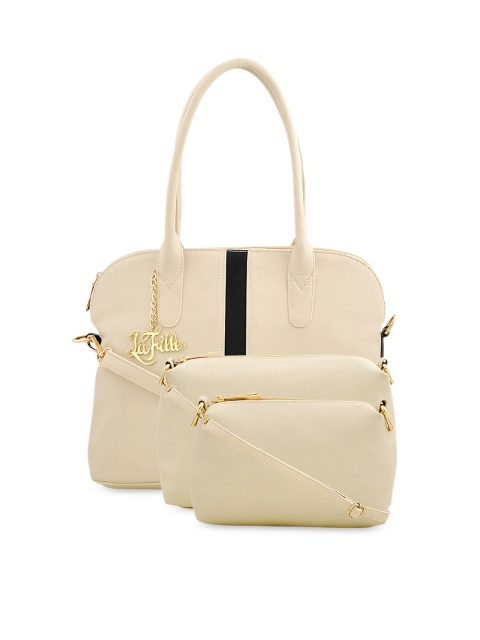 

LaFille Cream-Coloured PU Structured Shoulder Bag