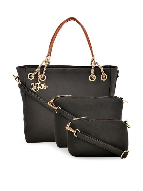 

LaFille Grey PU Structured Handheld Bag