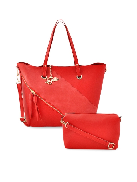 

LaFille Maroon PU Structured Shoulder Bag