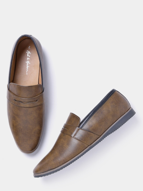 

Mast & Harbour Men Olive Brown Semiformal Slip-Ons