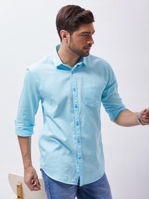 

Oxemberg Men Blue Classic Slim Fit Casual Shirt
