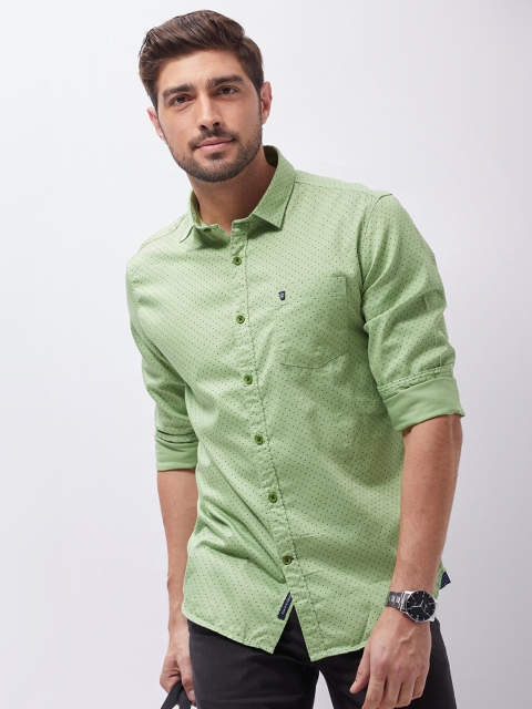 

Oxemberg Men Olive Green Classic Slim Fit Casual Shirt