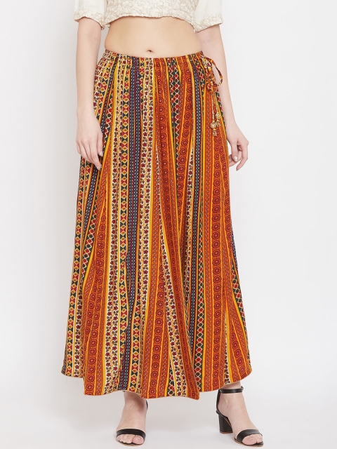 

Clora Creation Women Yellow & Red Printed Flared Maxi Skirt