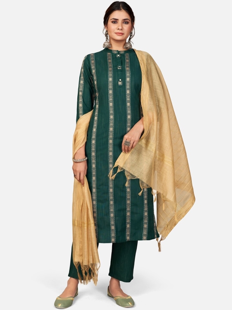 

Vbuyz Women Green Pure Cotton Kurta with Palazzos & With Dupatta