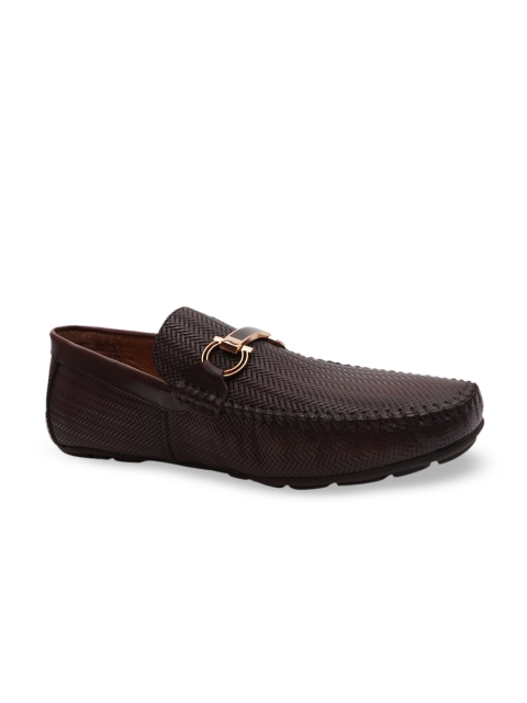 

Cobblerz Men Coffee Brown Leather Horsebit Loafers