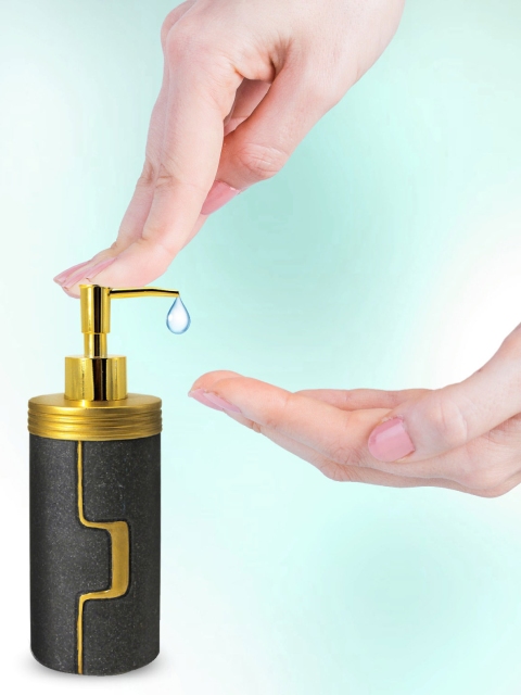 

MARKET99 Black & Gold-Toned Resin Soap Dispenser