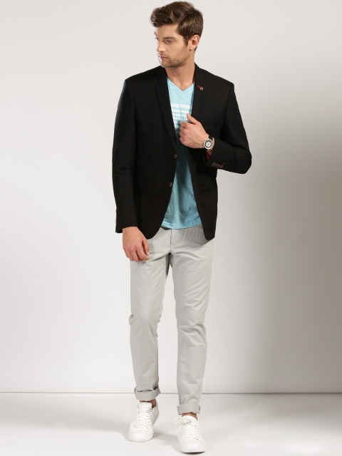 

Harvard Black Linen Slim Fit Single-Breasted Casual Blazer