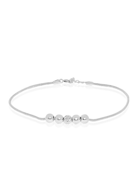 

ahilya Silver-Plated 925 Sterling Silver Ball Anklet