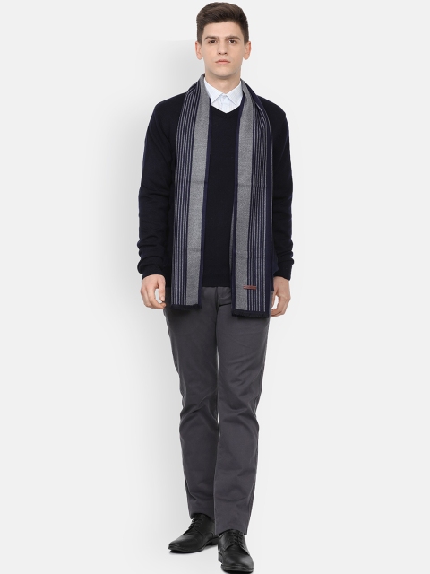 

Van Heusen Men Grey Striped Mufflers