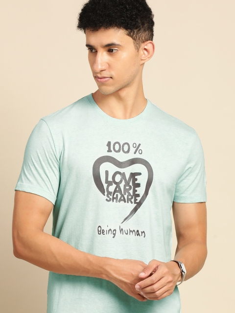 

Being Human Men Blue Typography Printed T-shirt