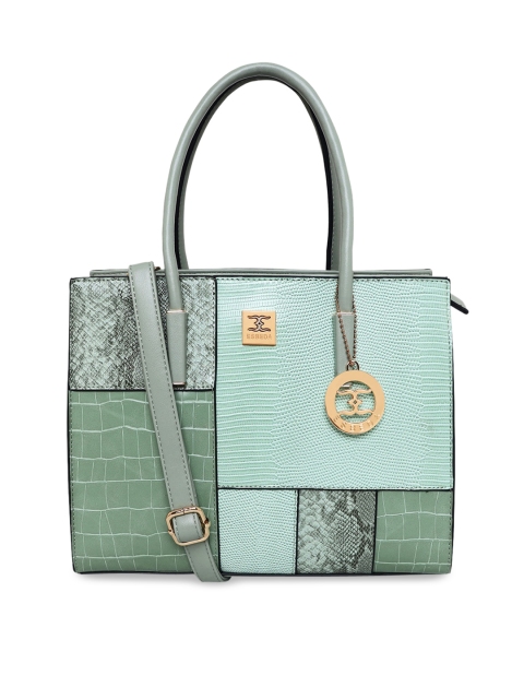 

ESBEDA Women Green Textured PU Structured Handheld Bag
