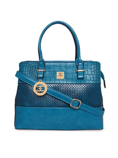 

ESBEDA Green PU Structured Handheld Bag with Cut Work