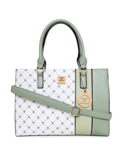 

ESBEDA Green Checked Structured Handheld Bag