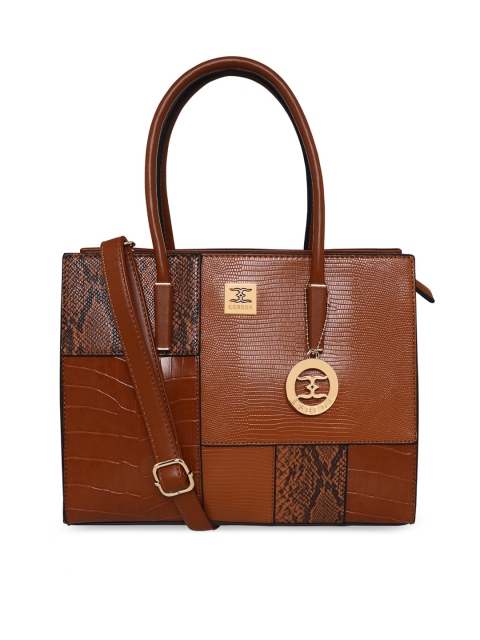 

ESBEDA Tan Textured PU Shopper Handheld Bag