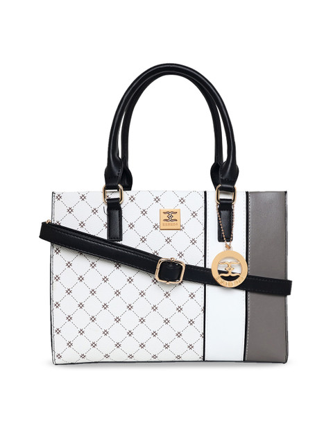 

ESBEDA Black Printed Structured Handheld Bag