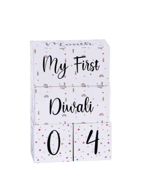 

Butterthief Kids Set Of 4 White & Black Milestone Age Blocks