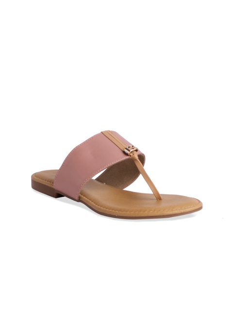 

ERIDANI Women Pink T-Strap Flats