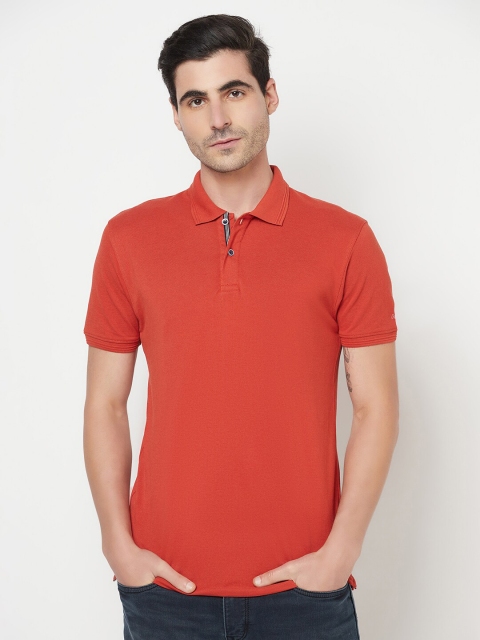 

Octave Men Rust Polo Collar T-shirt