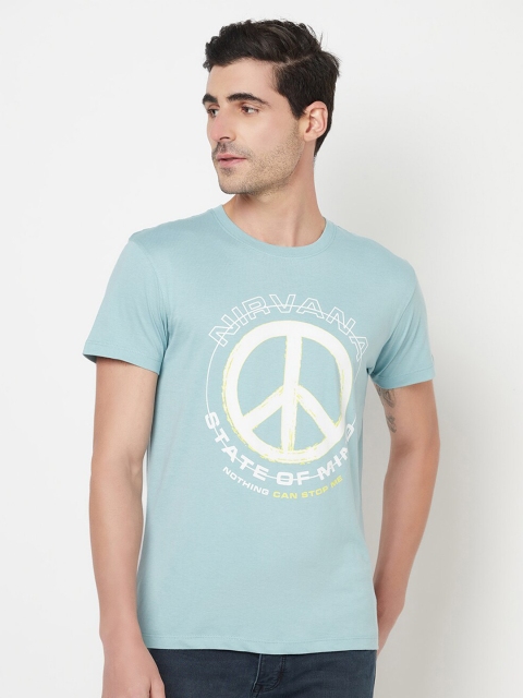 

Octave Men Blue & White Printed T-shirt