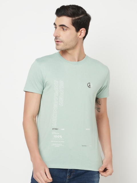 

Octave Men Green Typography Printed T-shirt