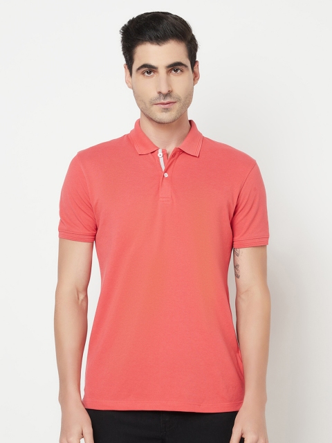 

Octave Men Red Solid Polo Collar T-shirt