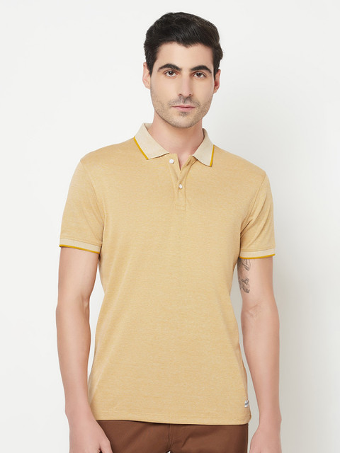 

Octave Plus Size Men Mustard Yellow Typography Printed T-shirt