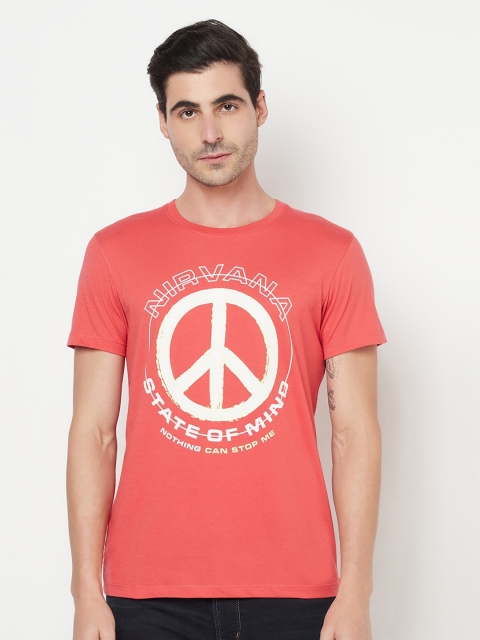 

Octave Men Red Typography Printed T-shirt