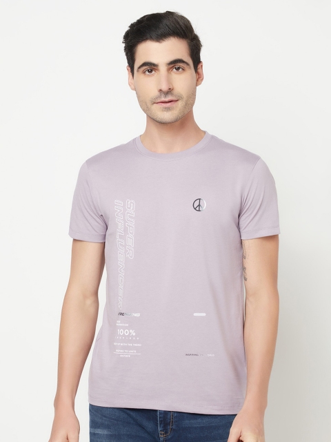 

Octave Plus Size Men Purple Typography Printed Applique T-shirt