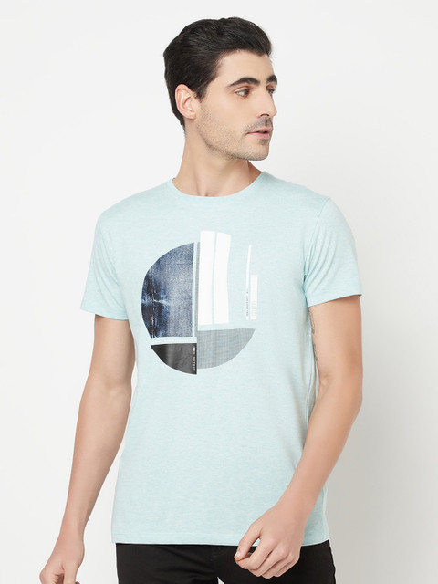 

Octave Men Blue Printed T-shirt