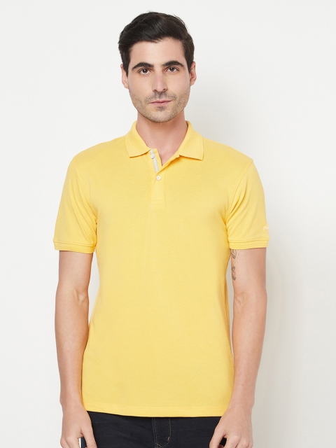 

Octave Men Yellow Solid Polo T-shirt