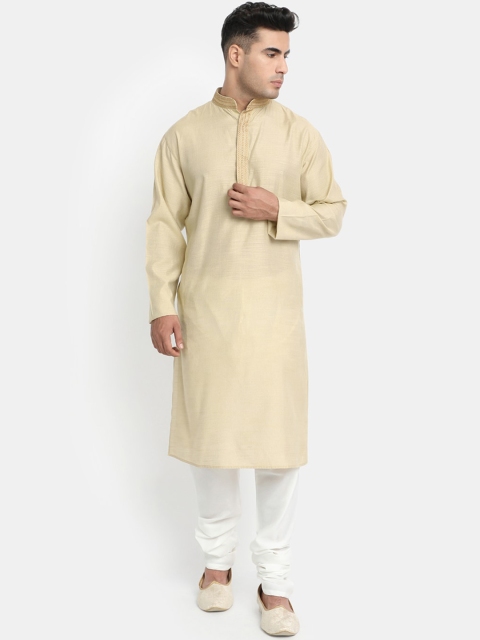

HOB Men Beige Kurta with Churidar