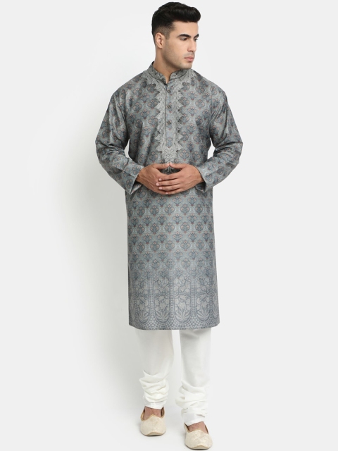

HOB Men Grey Kurta with Pyjamas