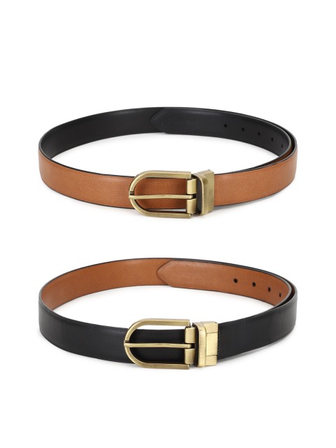 

Peter England Men Brown & Black Textured Reversible Belt