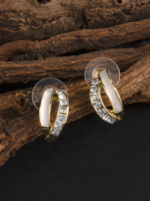 

E2O Gold-Toned Contemporary Studs Earrings