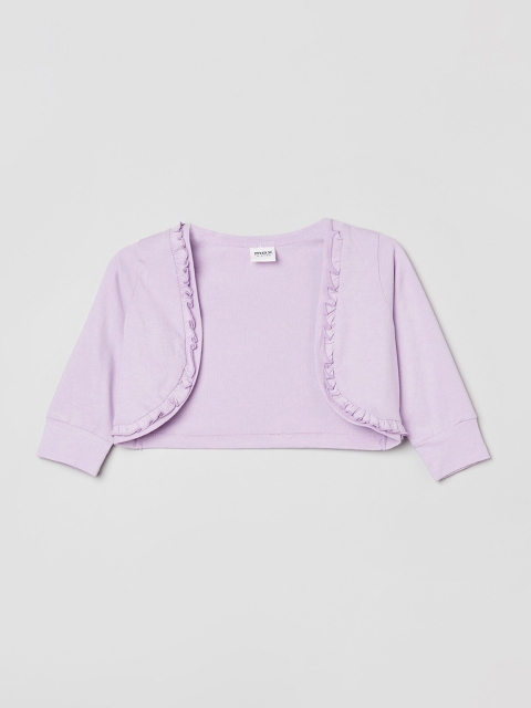 

max Girls Purple Pure Cotton Crop Shrug